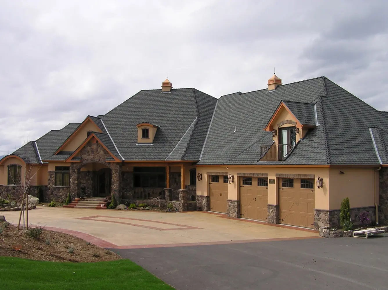 Steep-slope shingle roof on a residential property